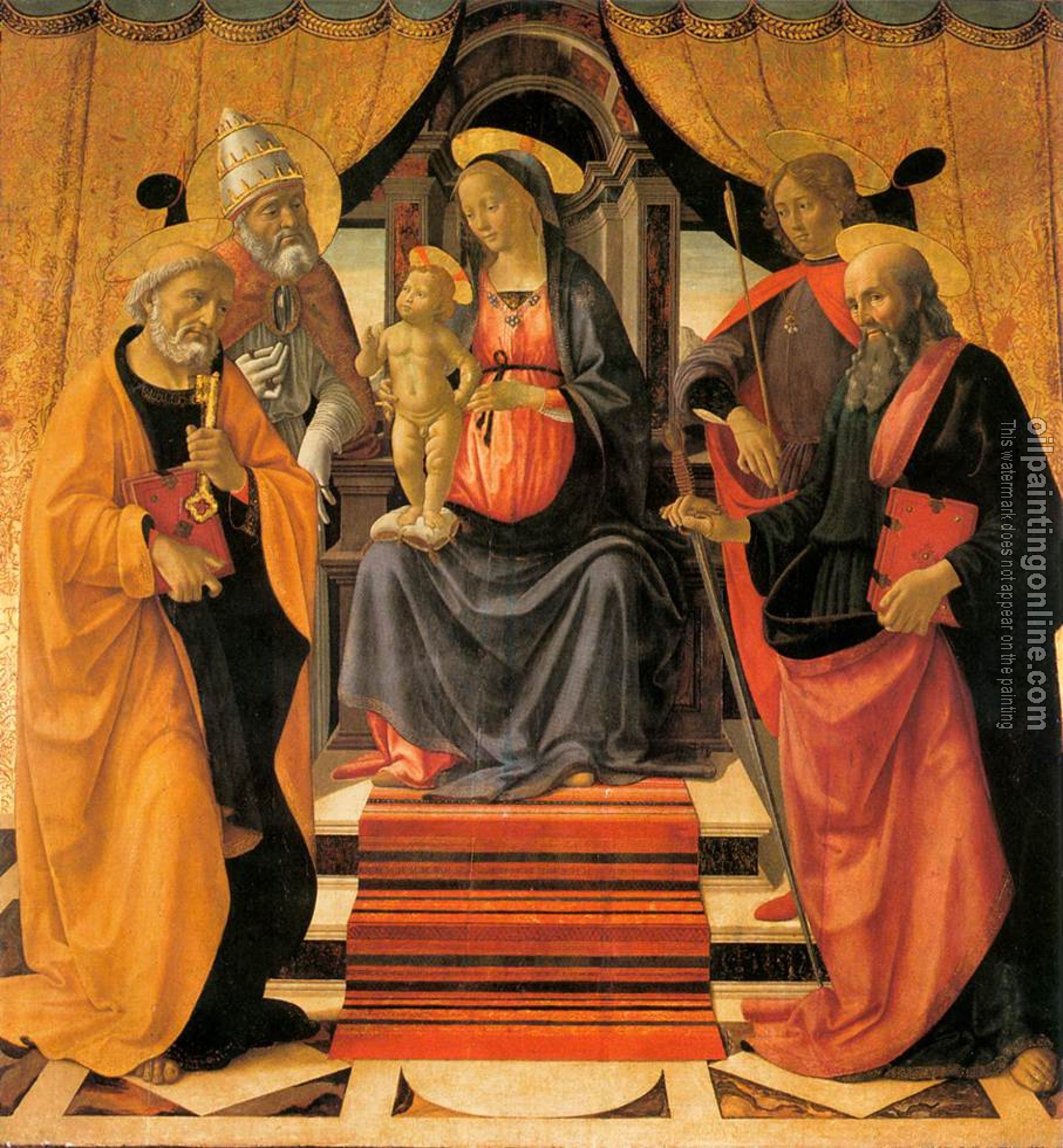 Ghirlandaio, Domenico - Madonna and Child Enthroned with Saints